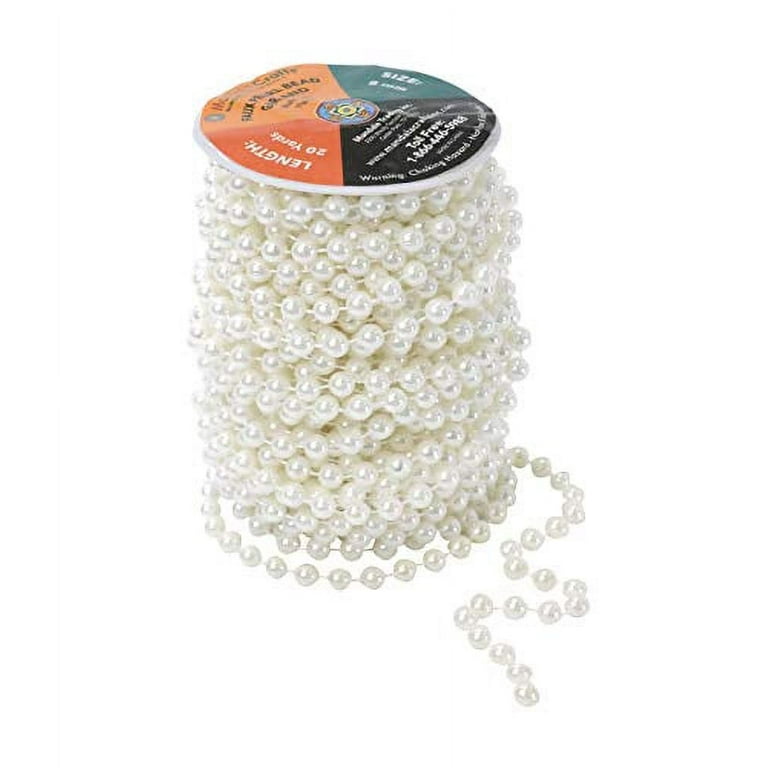  Mandala Crafts Faux Silver Pearl Beads Garland - 6mm
