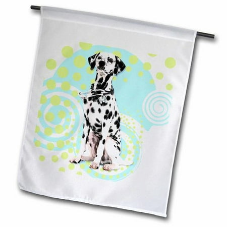 3dRose Cute Dalmatian Dog with Eyeglasses and Stethoscope Nurse Or Doctor Polyester 1'6'' x 1' Garden Flag