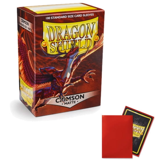 Collectible Dragon Shield, Standard size TCG card sleeves, 100ct. Classic Sleeves - Crimson