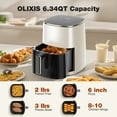 thumbnail image 3 of Kitchen Cooktops Air Fryer 6 Quart Capacity with Window Square Air Fryer 12-in-1 Air Fry, Roast, Reheat, Dehydrate, Bake, Steam with 400F, Beige,Induction Cooktops, 3 of 7