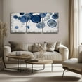 thumbnail image 2 of Navy Blue Wall Art Circle Wall Decorations Blue Bubble Canvas Art Abstract Wall Paintings Watercolor Pictures for Bathroom Bedroom 12"x16"x3p, 2 of 7