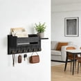 thumbnail image 4 of Portallaves de Pared Moderno con 6 Ganchos, Organizador de Correo y Perchero | Para Periódicos, Llaves, Paraguas, Gafas y Más (Negro), 4 of 4