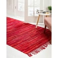 thumbnail image 3 of Rugs.com Chindi Cotton Collection Rug – 5' x 8' Red Flatweave Rug Perfect For Living Rooms, Large Dining Rooms, Open Floorplans, 3 of 9