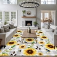 thumbnail image 3 of Summer Flowers Area Rugs 5x7 ft Yellow Sunflower Seed Fanny Bee Rustic Gray Plaid Washable Rug Non Slip Indoor Carpet Absorbent Floor Mat for Living Room Bedroom Dining Room, 3 of 9