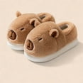 thumbnail image 2 of Wovix Women Men Capybara Slippers Cute Fluffy Animal Slippers Warm Winter Wear Home Cozy Furry Soft Indoor Kawaii Shoes Daily Khaki 39, 2 of 7