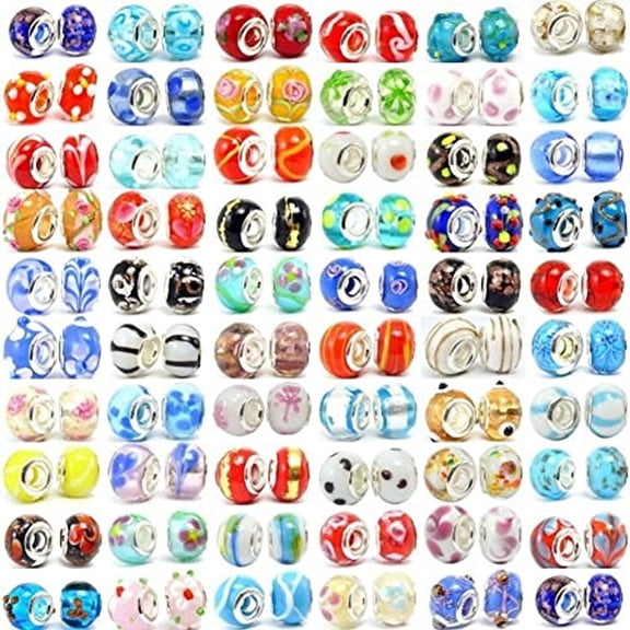 Buckets of Beads Murano Glass Bead Charms, Assorted Colors