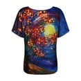 thumbnail image 4 of Dyegold Womens Short Sleeve Western Shirts Vintage Floral Print V Neck T Shirt Causal Loose Fit Retro Graphic Tee Top Blouse, 4 of 5