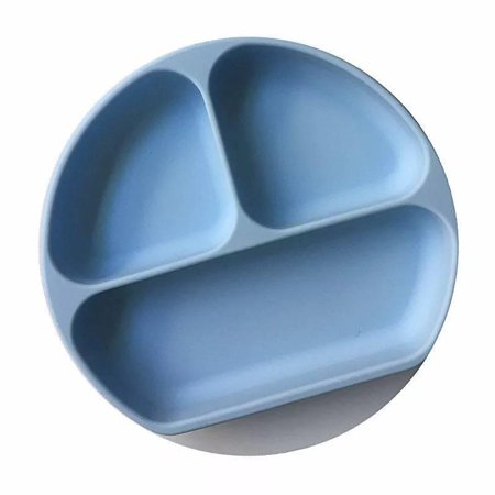 

Toddler Plates with Suction Cups - Baby Plates - 100% Silicone Shelves - BPA Free - Microwave Safe Easy to clean Blue