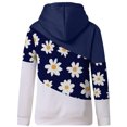 thumbnail image 5 of Women Daisy Printed Long Pullover Hoodies Sleeve Drawstring Hooded Tops Sweats, 5 of 5