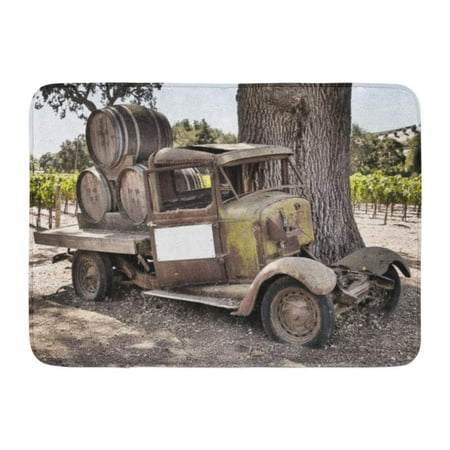 GODPOK America Old Historic Wine Truck in The Back Country of Santa Barbara California Car Vehicle Rug Doormat Bath Mat 23.6x15.7