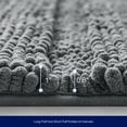 thumbnail image 5 of Subrtex Non-Slip Bathroom Rugs Chenille Soft Striped Plush Bath Mat (Gray, 18" x 48"), 5 of 7