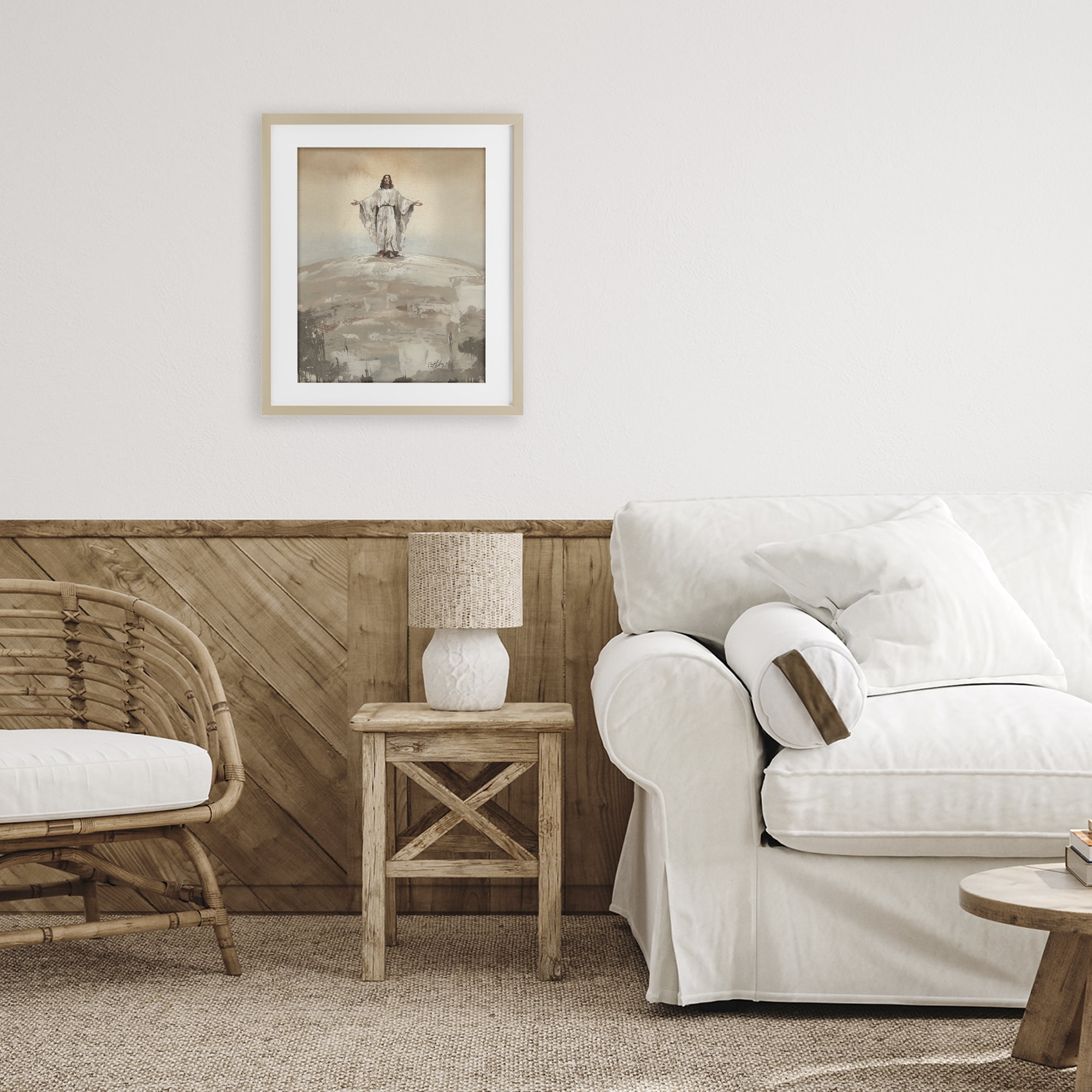 Stupell Industries Jesus on Hill Birch Framed Print Under Glass, design by Elizabeth Medley