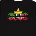 thumbnail image 4 of Inktastic 50% Mexican 100% Awesome Boys or Girls Long Sleeve Toddler T-Shirt, 4 of 5