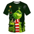 thumbnail image 5 of Venta caliente de camiseta de niño monstruo verde navideño impresión 3d moda de moda impresa manga corta, 5 of 5