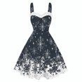 thumbnail image 2 of Uootdi Gift Christmas Cocktail Dress for Women Vintage Swing Dresses Christmas Print Plush Off Shoulder Xmas Holiday Party Sling Dress, 2 of 7