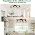 thumbnail image 5 of 4 Light Flush Mount Ceiling Spot Light Fixture Track Lighting Fixtures Ceiling Black Flush Mount Ceiling Light with E26 Base Industrial Track Lighting for Kitchen, Living Room, Dining Room, Hallway, 5 of 7