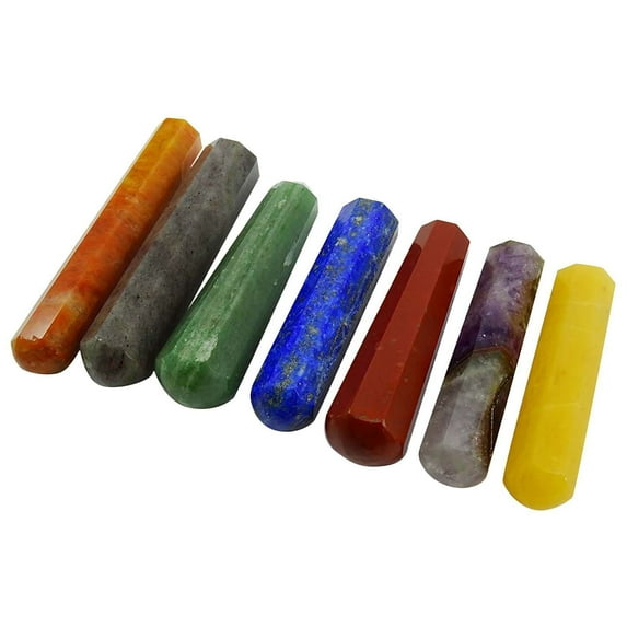 Harmonize Seven Chakra Multistone Massage Wand Energy Charged Reiki Healing Stone