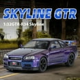 thumbnail image 4 of 1:32 GTR R34 Skyline Supercar Alloy Metal Diecast Car Model Sound & Light Collection of Hobby Models Trendy Ornament Gift, 4 of 10
