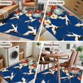 thumbnail image 5 of Japanese Style Area Rugs 4'x6', Washable Small Throw Rugs for Office Bathroom, Blue Rustic Botanical Blossom Peony Birds Indoor Outdoor Rug Non-Slip Low Pile Carpet Runner Reversible Floor Mats, 5 of 8