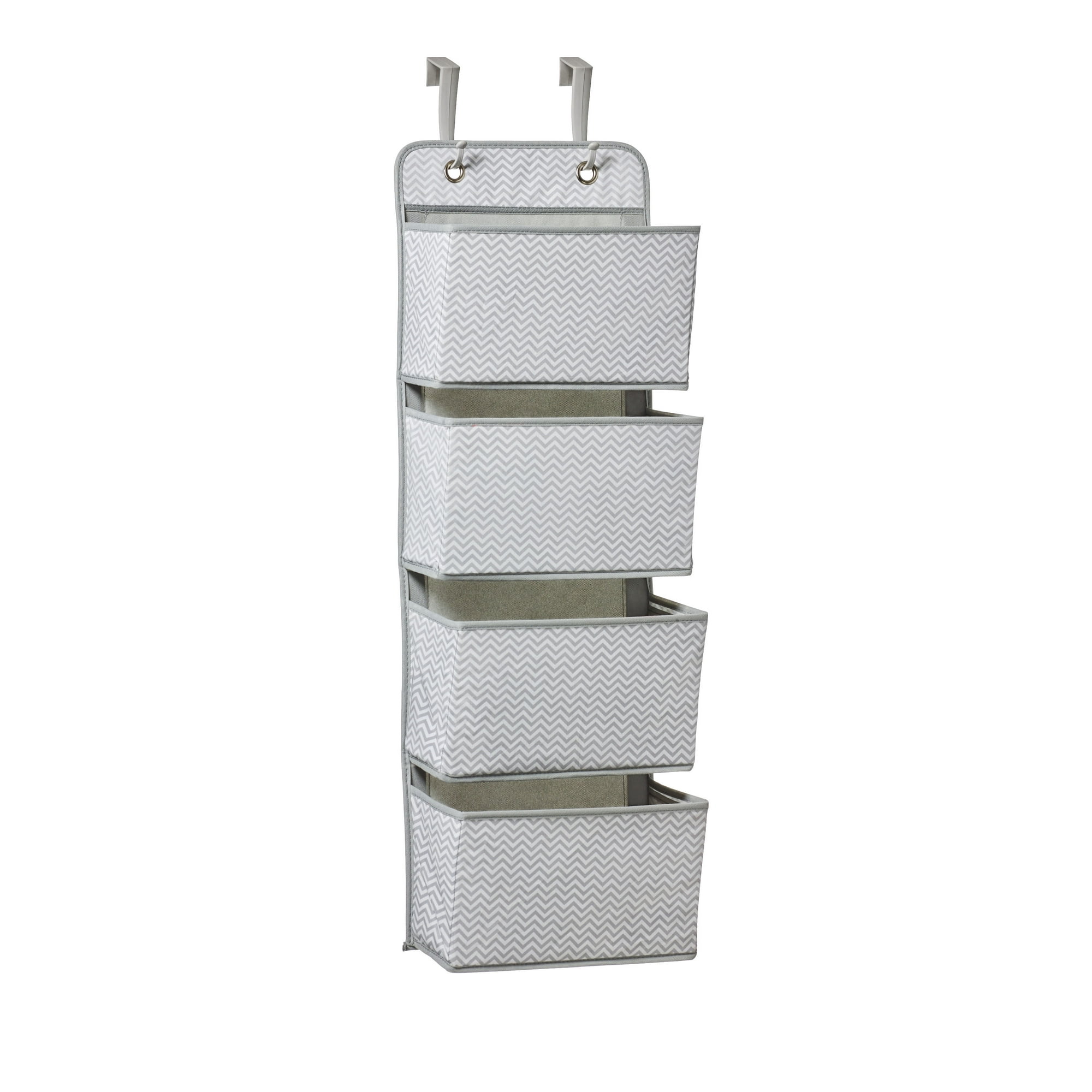 Parent's Choice 4-Pocket Nursery Hanging Organizer, Gray and White