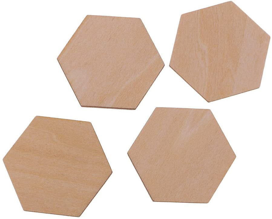 2mm Thick Wooden MDF Cut Hexagon Shapes Embellishment Craft DIY Scrapbooking 