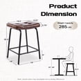 thumbnail image 4 of 25" Saddle Counter Stools Set of 3, Tufted Faux Leather Counter Height Bar Stools with Metal Legs for Kitchen Island, Dark Brown, 4 of 10