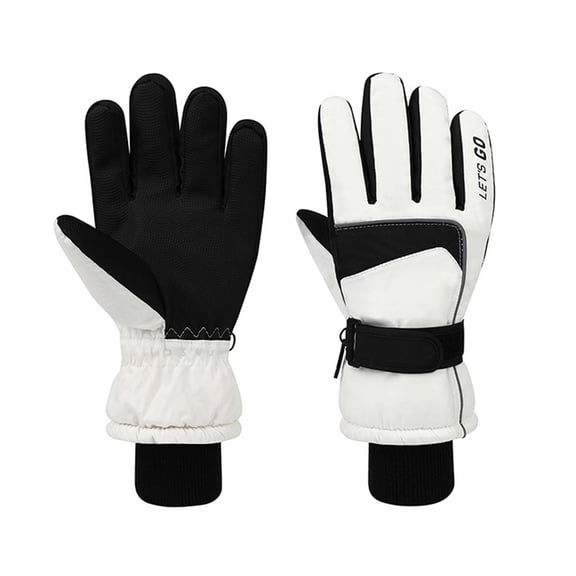 KHONTS Winter Skiing Snow Gloves for Men Women Youth Touchscreen Cold Weather Hand Warming Gloves Work Gloves White M