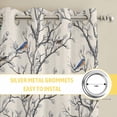 thumbnail image 6 of Natural Trees Kitchen Curtains Window Panels, Colored Birds on Branches Retro Rustic Insulated Window Treatment Curtain, Grommet Curtains for Bedroom/Living Room/Bathroom, 2 Piece 52"Wx63"L, 6 of 8
