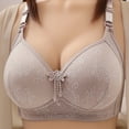 thumbnail image 6 of Hfnxid Women Bras Under $ 5.00,Women's Non Steel Ring Style Printed Gathered Middle Button Breathable Underwear Daily Bra, 6 of 6