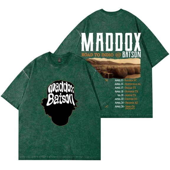 Maddox Batson Tour Vintage Wash T-shirt women's men's fashion street wear cotton short sleeved T-shirt