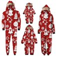 thumbnail image 4 of Family Christmas Onesie Matching Pajamas Cute Funny Print Fall Winter Long Sleeve Hooded Zip Up Jumpsuit,Red 3,Kid:9 Years, 4 of 4