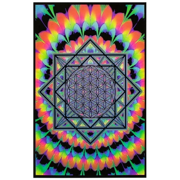 Sacred Geometry Blacklight Poster - 23"X35"