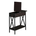 thumbnail image 2 of Pemberly Row Espresso Wood & Black Frame Flip Top End Table w/ Charging Station, 2 of 4