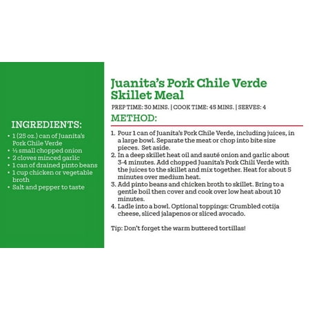 Juanita's Foods Pork Chile Verde, 25 oz Can