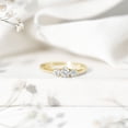 thumbnail image 4 of Rosec Jewels 1/2 CT Bright Moissanite 3 Stone Ring for Women, 10K Yellow Gold, US 7.00, 4 of 9