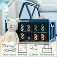 thumbnail image 4 of CleverMade Collapsible Shopping Basket with Handles, 24L, Ocean, 3PK, 4 of 5