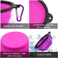 thumbnail image 3 of Juego de 2 comederos portátiles plegables para perros y gatos, ideales para viajes (350 ml, morado y verde)., 3 of 5