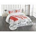 thumbnail image 3 of Ambesonne I Love You Quilted Bedspread Set 3 Pcs, Newspaper Words, Queen Size, White Black, 3 of 5