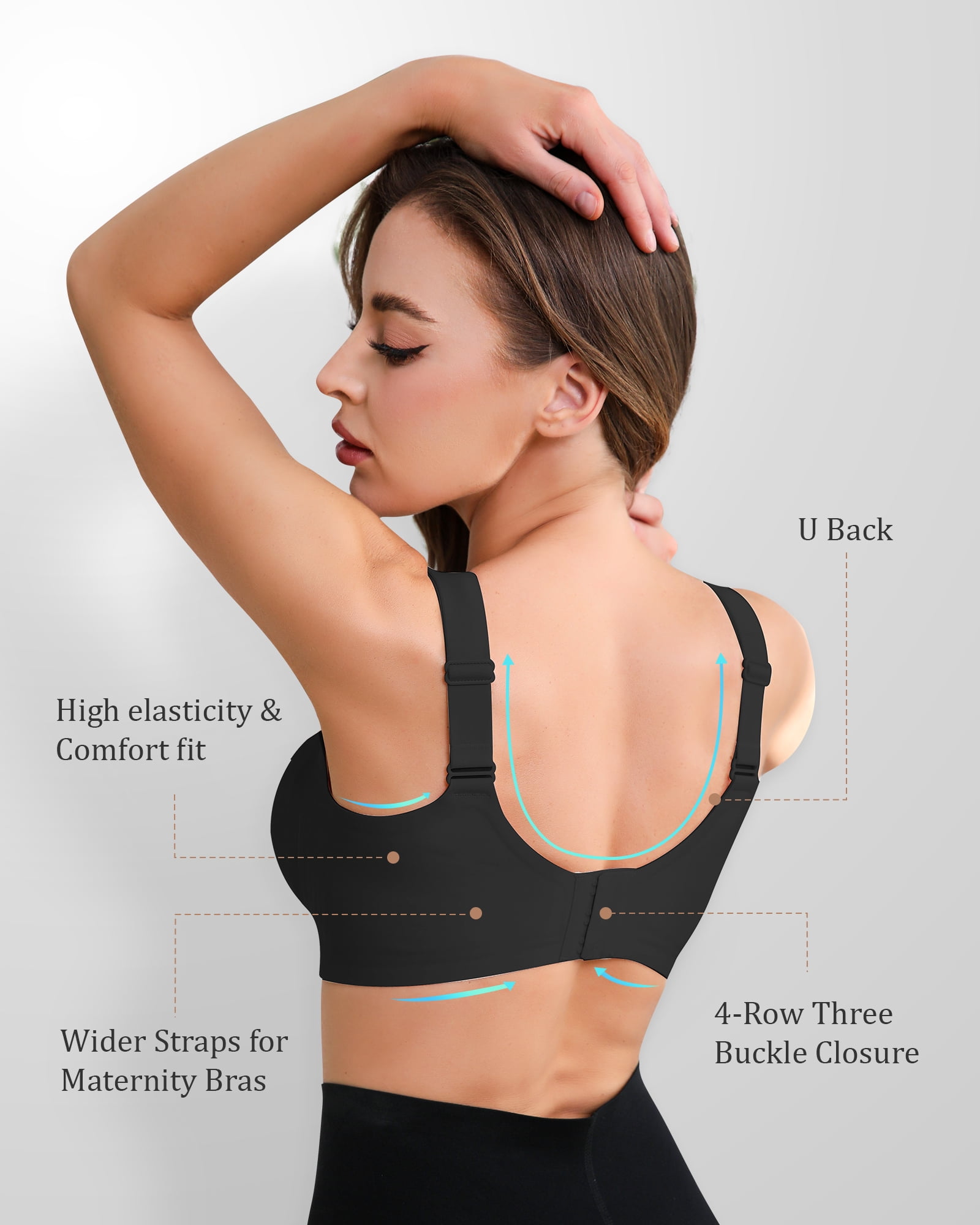 Momfree Nursing Bra, Seamless Maternity Bra with Jelly Strip Support, Buttery Soft Fabric for Breastfeeding