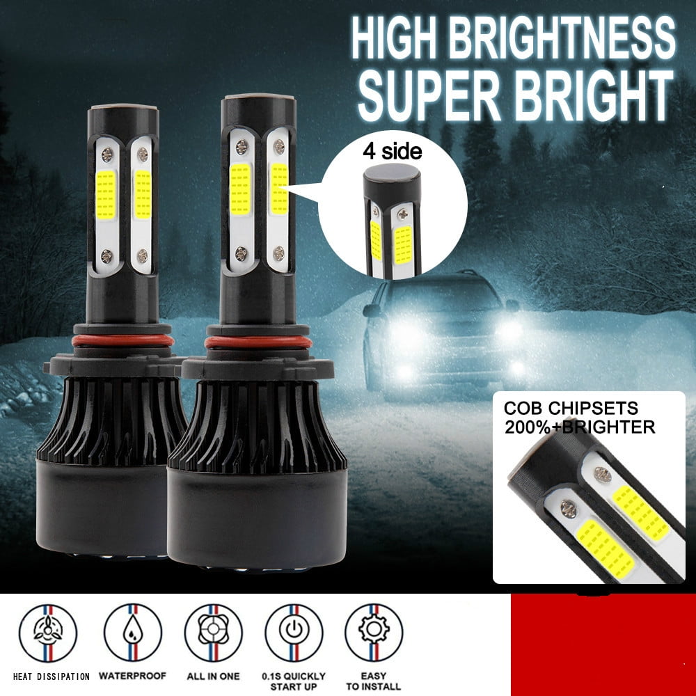 4 Bulb Kit 3000W 450000LM 9005 9006 6000K Combo CREE LED Headlight High Low Beam 