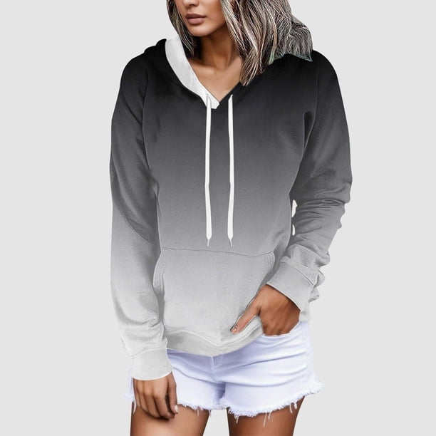 Ichuanyi liquidación para mujeres con cuello en V de manga larga con capucha impresión casual de la tops de la blusa de la paleta ICHUANYI WER202308217071