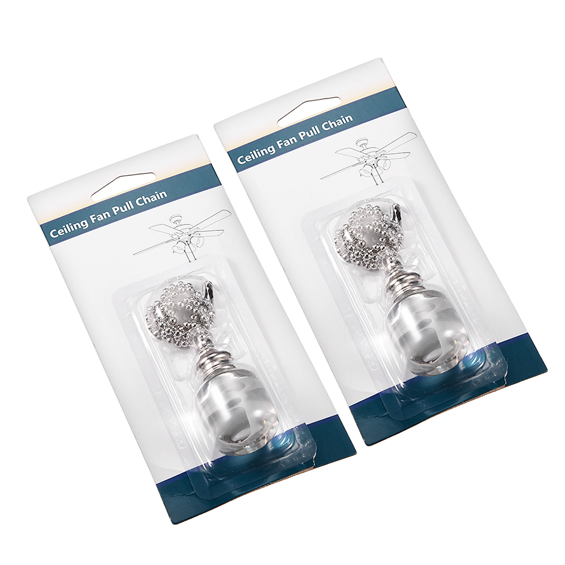 Uxcell Zugkette Für Deckenventilator & Beleuchtung – 30,5 Cm, Gebürstetes Nickel Mit Klarem Mattglas-Knauf
