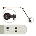 thumbnail image 1 of 13/16" Dia Adjustable Corner Window Single Curtain Rod 66 to 120" (each side) in Cocoal with Matthias Finials,(4888-667-CR), 1 of 3