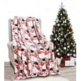 thumbnail image 2 of Ultra Plush Gray Winter Snowman Christmas Hypoallergenic Fleece Throw Blanket, 2 of 2