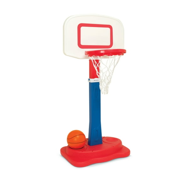 Play Day Adjustable Basketball Goal with Built-In Ball Storage and Easy Assembly
