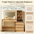 thumbnail image 4 of wow97e Modern Vanity Desk with Touch Screen LED Mirror, 55" Big Make Up Table with 5 Drawers , Wood Dressing Tablew/3 Color Available, Charging Station, 4 of 7