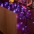 thumbnail image 4 of Guirnalda de Halloween LITBLOOM iluminada con purpurina negra de 6 pies con 48 luces, 4 of 8