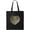Black, variant on Metallic Heart Shape Tote Bag - Image by Shutterstock, One Size Cotton Canvas Tote Bag
