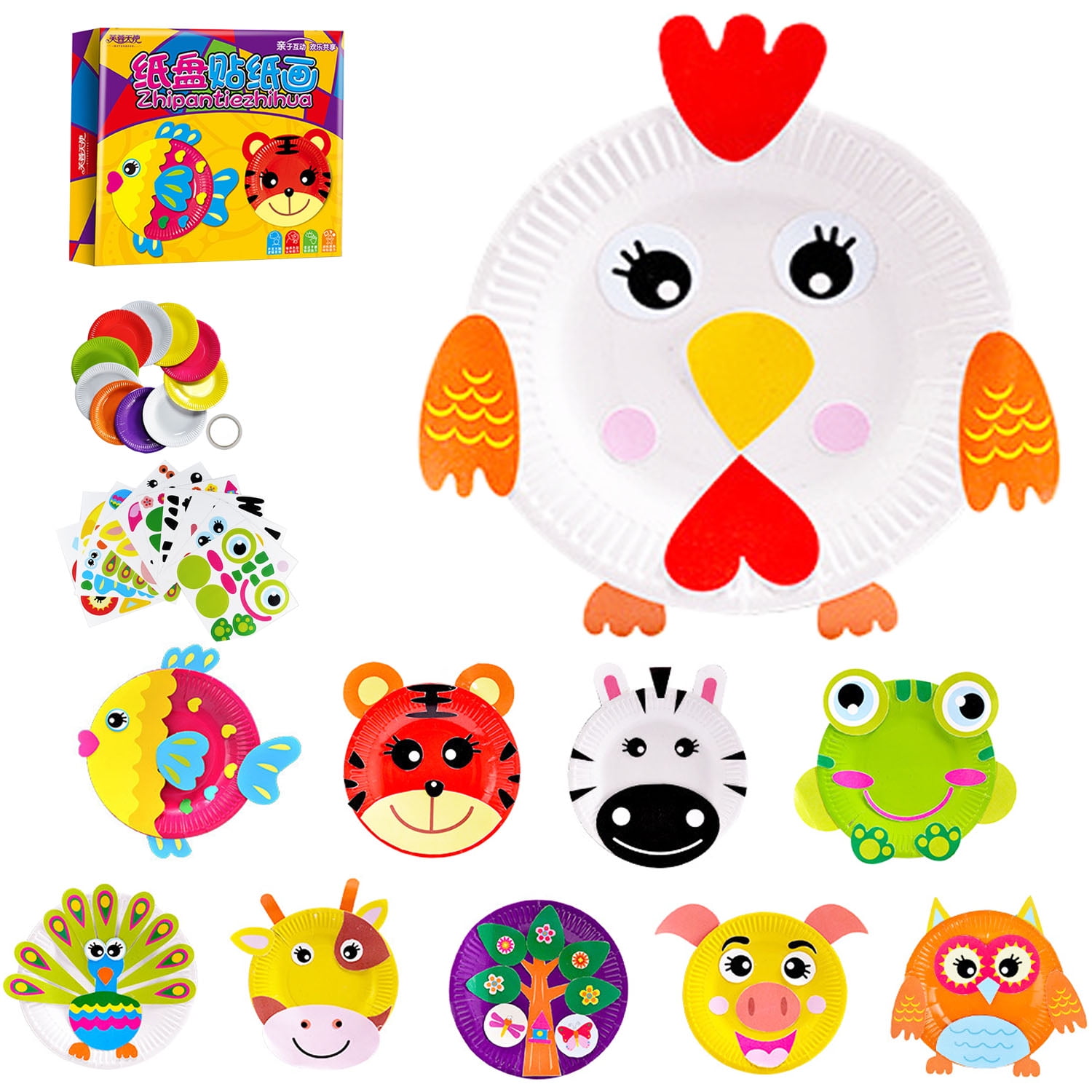 SytleCarry 10 Pack Paper Plate Art Kit Arts and Crafts Kits DIY Toys