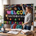 thumbnail image 4 of Backdrop Black and White Style Fabric Back to School Design for Classroom Photo Booth and Welcome School Events 1 Piece Decor for Elementary Student and Teacher Spaces, 4 of 4